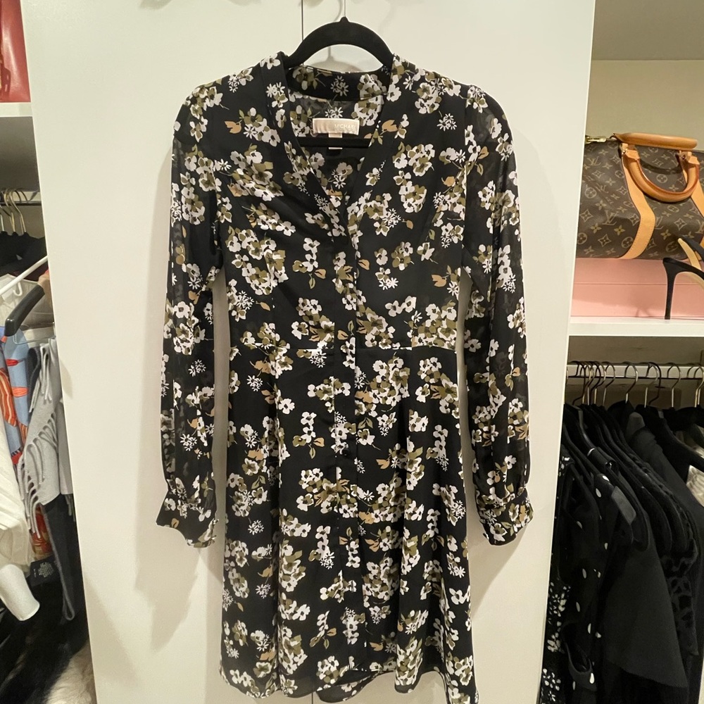 Michael Kors black floral dress, similar to one worn by Kate Middleton